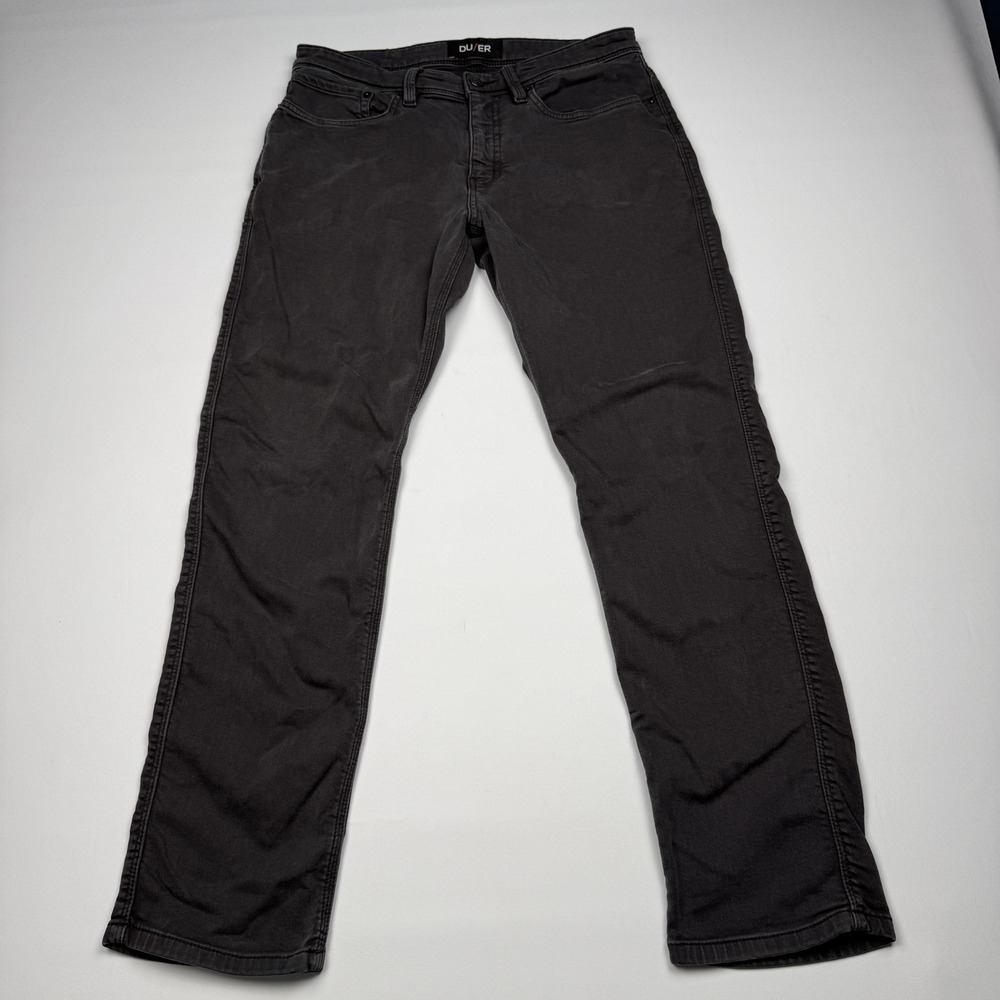 DU/ER No Sweat Athletic Taper Jeans Mens 32x30 Gray Stretch Denim Pants